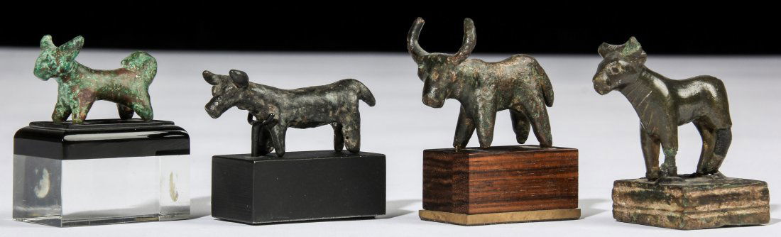 4 Ancient Near East Figural Bronze Bull Forms (1 of 4)