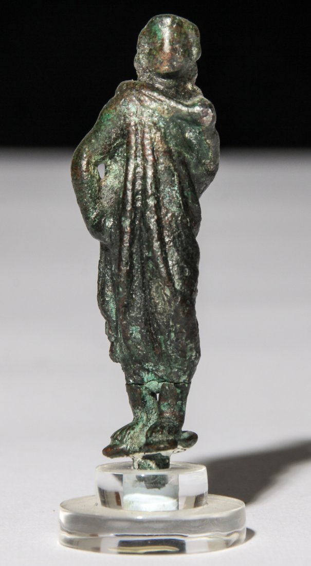Ancient Roman Bronze Figure of Draped Goddess (1 of 4)