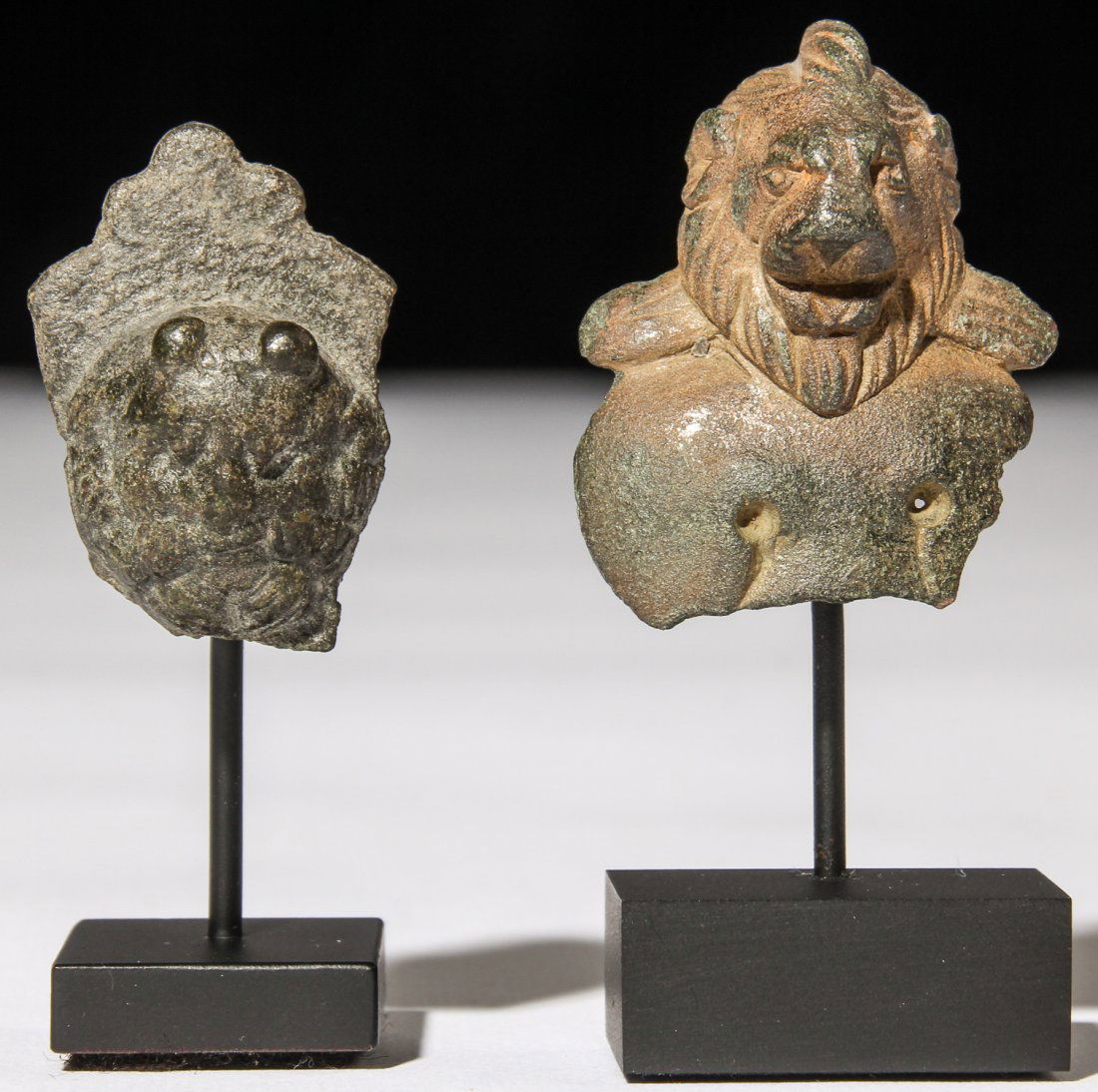 2 Ancient Bronze Lion Mask Appliques (1 of 3)