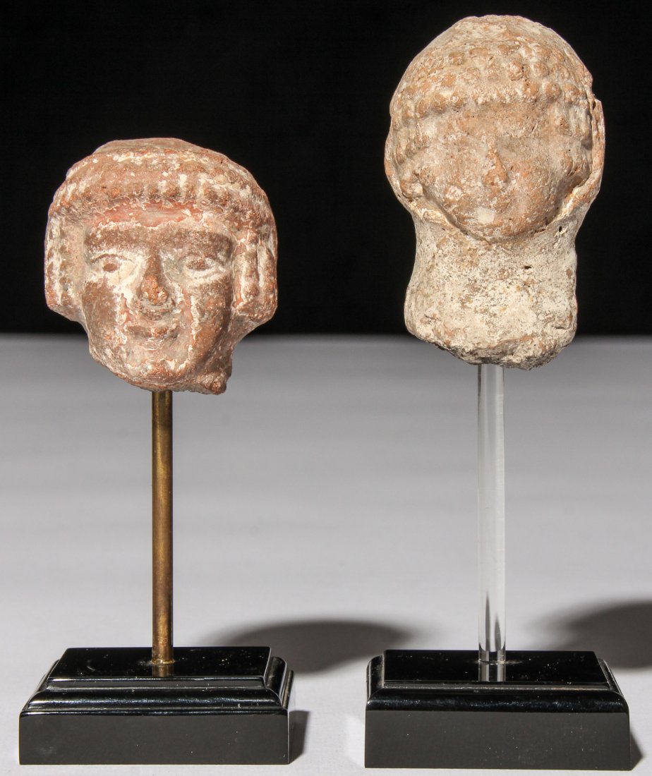 2 Ancient Hellenistic Figural Clay Protomes (1 of 5)