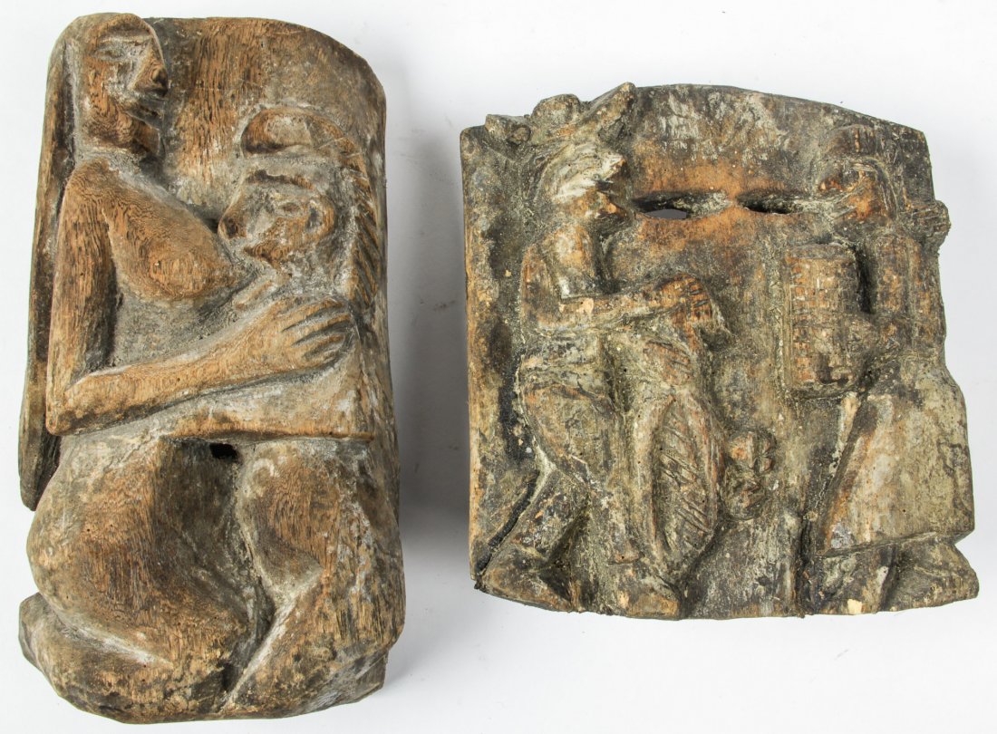 2 Primitive Mexican Marriage Ceremony Masks (1 of 3)