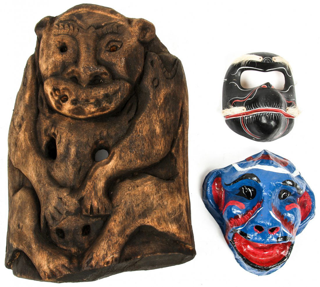 Group of 3 Decorative Ethnographic Masks (1 of 7)