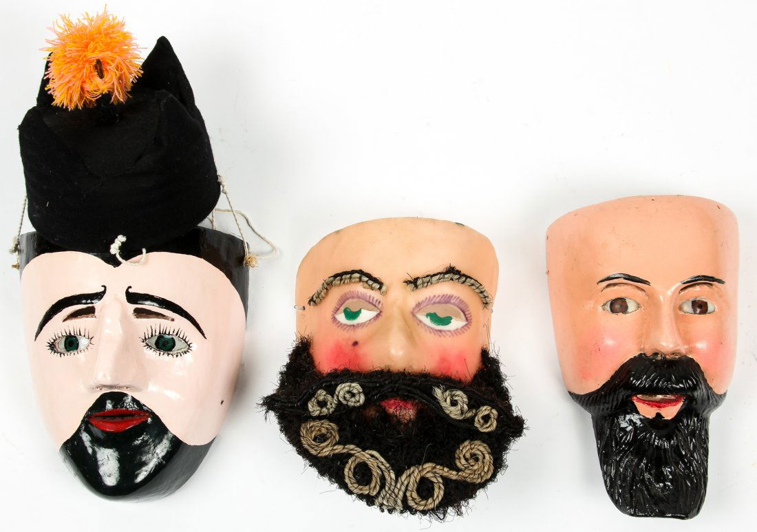 3 Vintage Mexican Holiday Festival Masks (1 of 7)