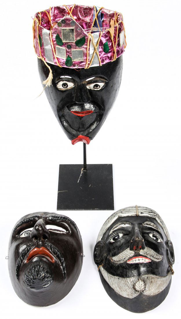 3 Vintage Mexican Negritos Dance Masks (1 of 5)
