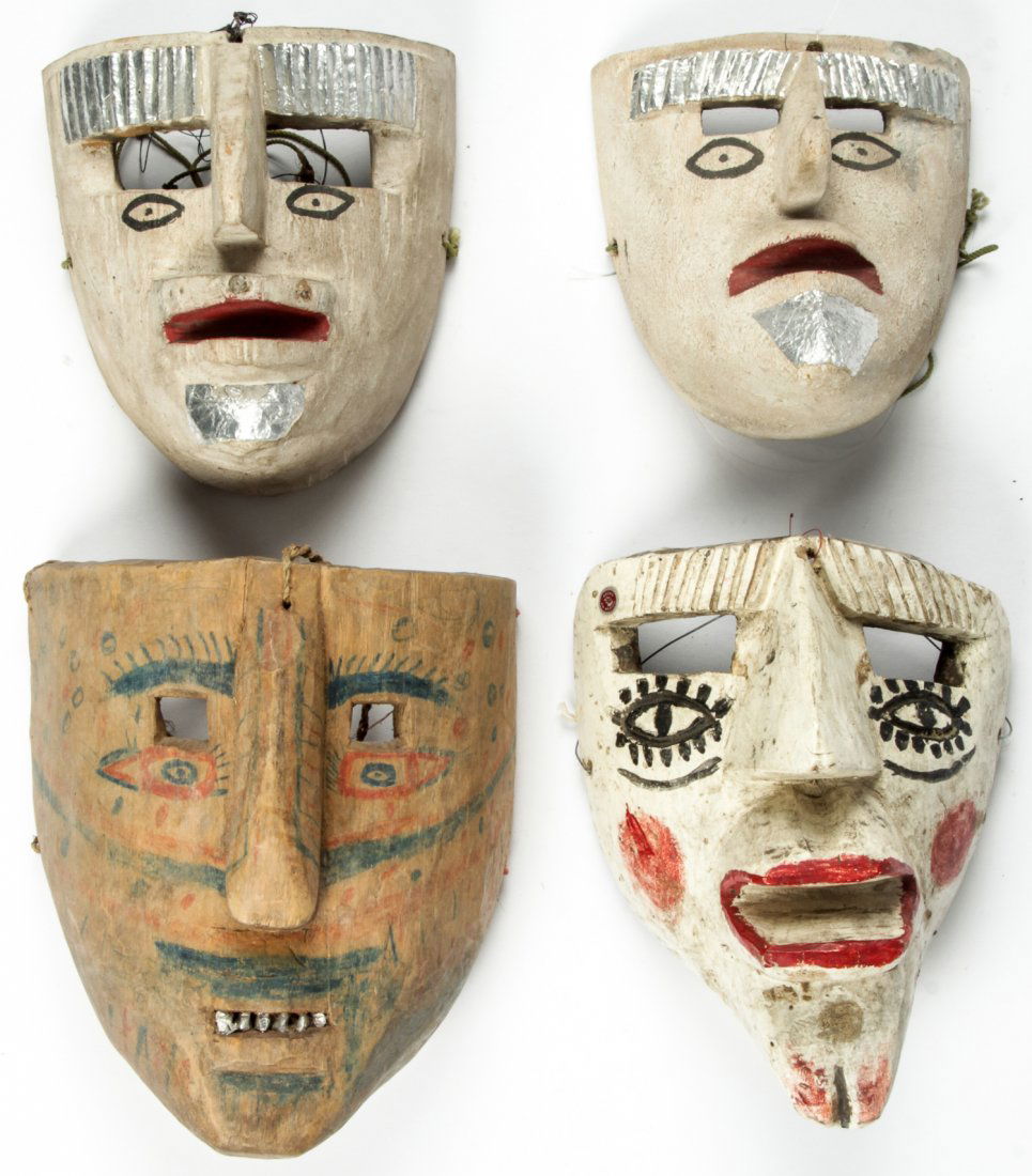 4 Vintage Mexican Moors Festival Masks (1 of 3)