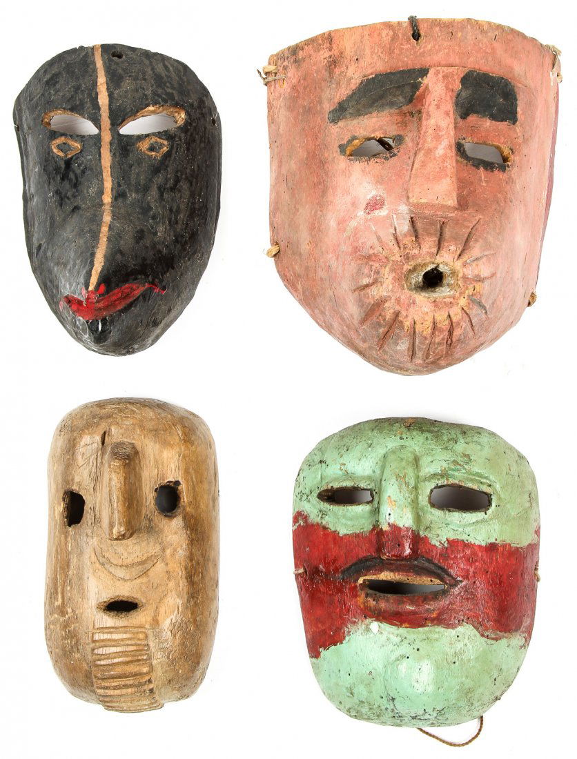 4 Vintage Mexican Dance Masks (1 of 6)