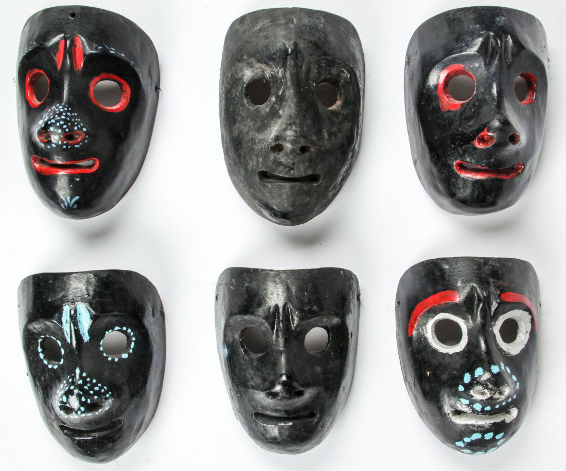 6 Vintage Mexican Chanquitos Masks (1 of 3)