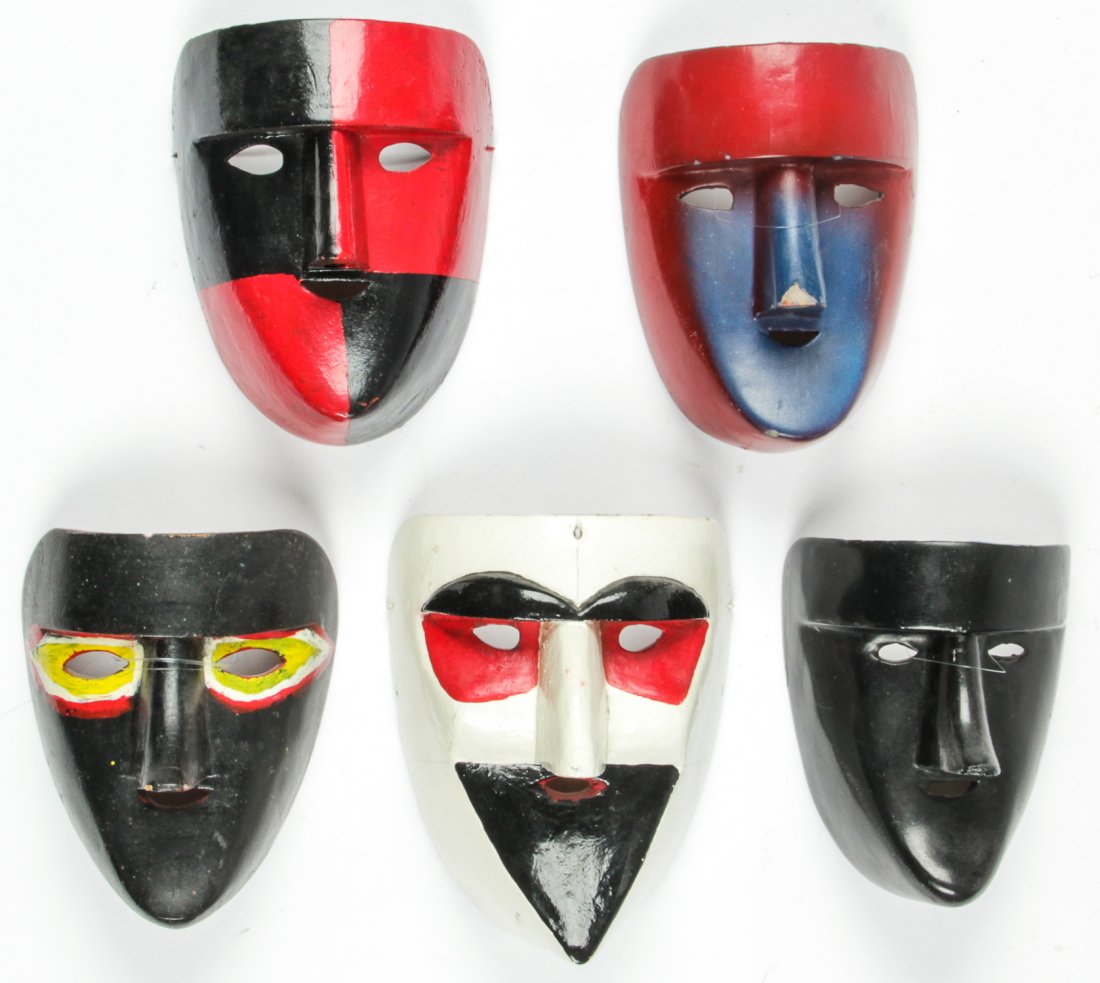 5 Vintage Mexican Carnaval Masks (1 of 3)