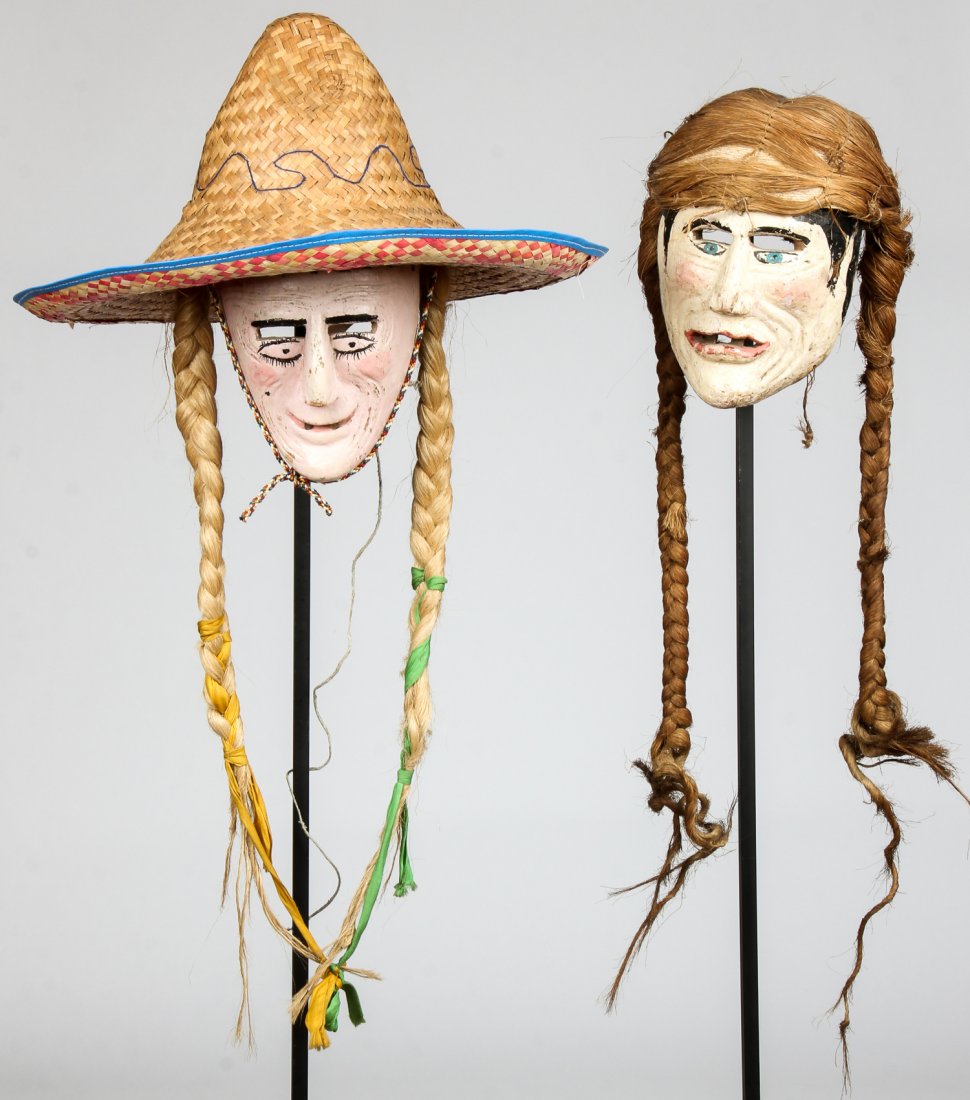 2 Vintage Mexican Festival Dance Masks (1 of 3)