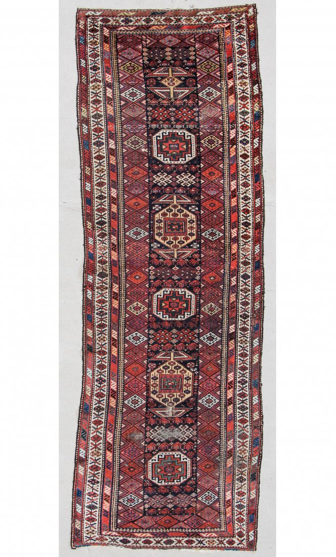 Antique West Persian Rug: 3'4" x 10' (102 x 305 cm) (1 of 5)