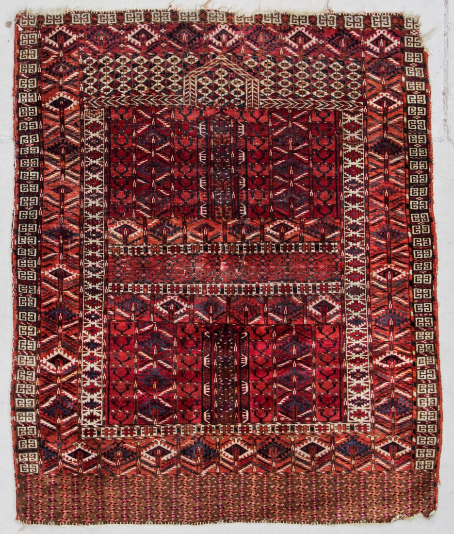 Antique Tekke Ensi Prayer Rug: 4'4" x 5'2" (132 x 157 (1 of 6)