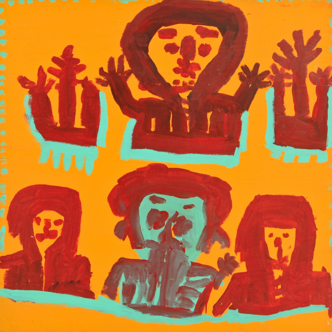 Mary Tillman Smith (1904-1995) Painting on Wood: 48" x: Mary Tillman Smith (American/Mississippi, 1904-1995) Painting on wood, signed. Size: 48" x 48", 122 x 122 cm (board). Provenance: Robert Cargo, Alabama.