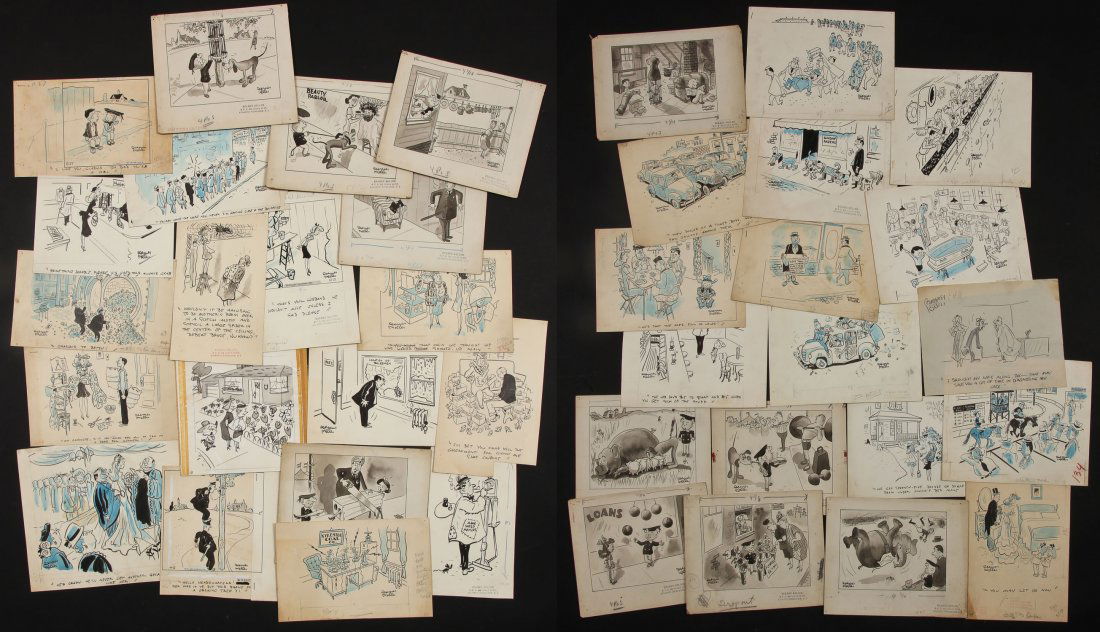 Reamer Keller Original Gag Illustrations: Reamer Keller Original Gag Illustrations. Largest Size: 10.5" x 11.75", 27 x 30 cm (sheet).