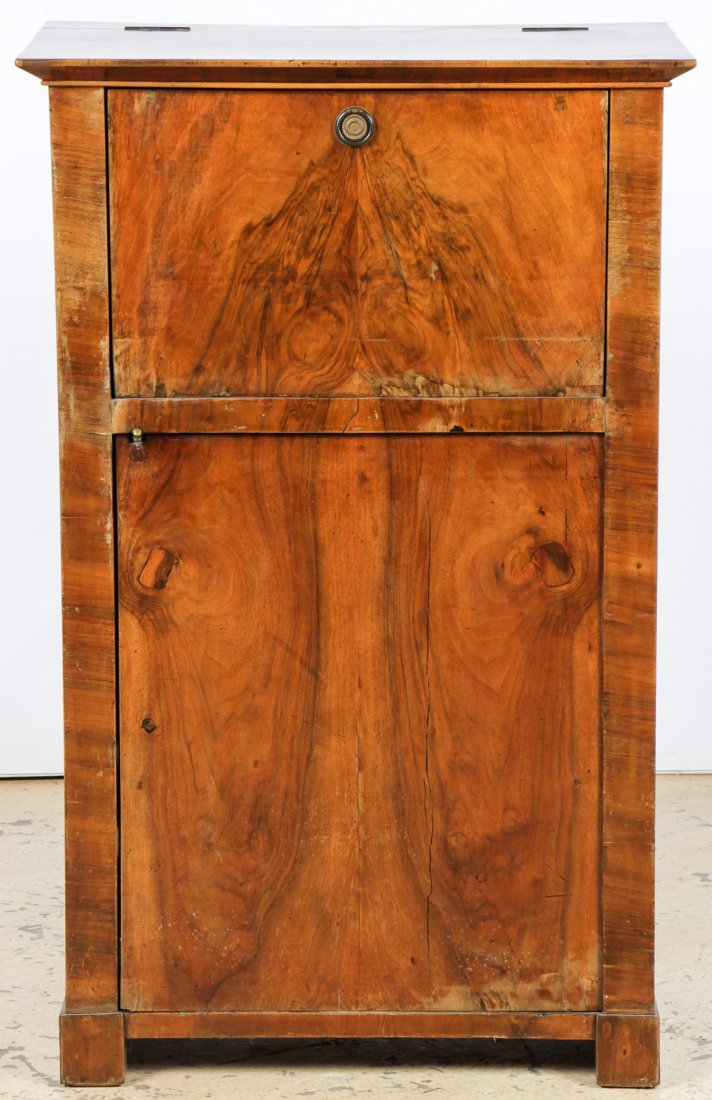 Biedermeier Style Drop Front Music Cabinet: Biedermeier Style Drop Front Music Cabinet. Size: 43.5" x 27.5" x 19.5" (110 x 70 x 50 cm). Provenance: Once housed at the Villa Petrovic, Croatia.