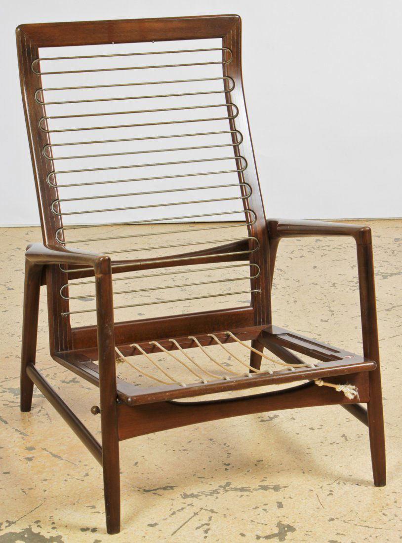 Ib Kofod Larsen Selig Recliner Frame: Ib Kofod Larsen Selig Recliner Frame. Size: 37.5" x 28" x 30" (95 x 71 x 76 cm).