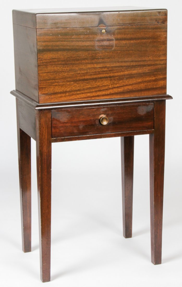 Humidor by Alfred Dunhill of London: Vintage Alfred Dunhill of London, English Art Deco Standing Tobacco Cigar Humidor, with lift top and a single drawer. Size: 36.5" x 19.5" x 14.5" (93 x 50 x 37 cm).