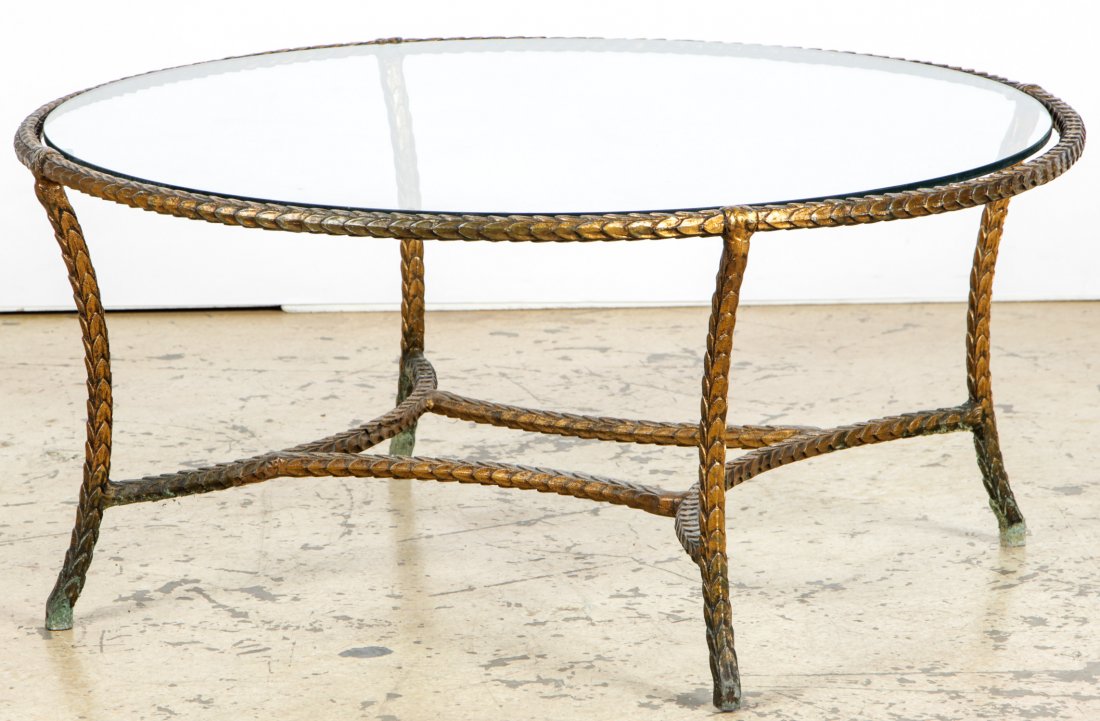 Modern Bagues Style Coffee Table: Modern Bagues Style Coffee Table. Size: 17.5" x 38" x 38" (44 x 97 x 97 cm).