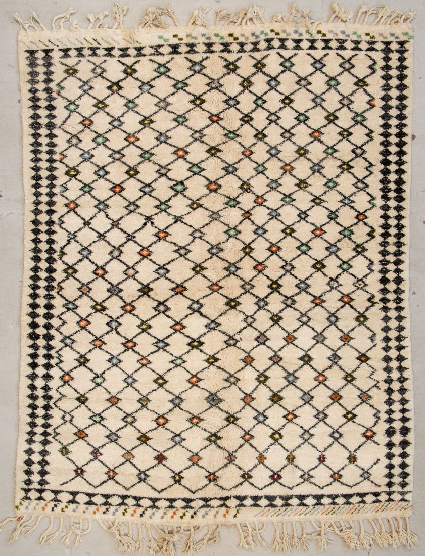 Vintage Moroccan Rug: 6'11" x 8'9" (210 x 267 cm): Vintage Moroccan Rug. Size: 6'11" x 8'9" (210 x 267 cm). Weight: 40 lbs. Prov: private Colorado collection.