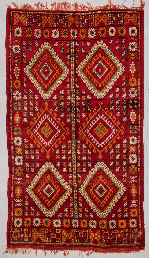 Vintage Moroccan Rug: 5'10" x 9'11" (177 x 303 cm): Vintage Moroccan Rug. Size: 5'10" x 9'11" (177 x 303 cm). Weight: 31 lbs. Prov: private Colorado collection.