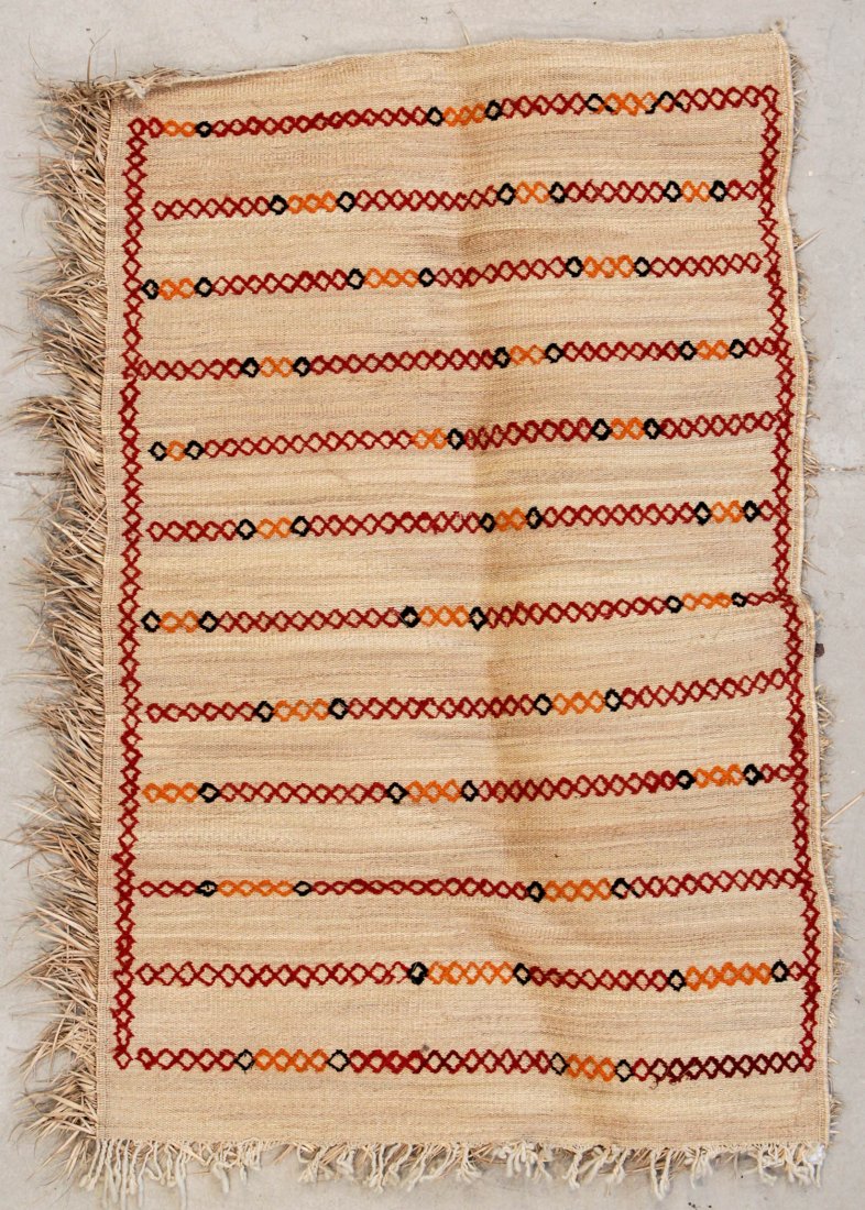 Vintage Moroccan Rug: 3'6" x 5'4" (106 x 163 cm): Vintage Moroccan 2-sided Rug. Size: 3'6" x 5'4" (106 x 163 cm). Weight: 9 lbs. Prov: private Colorado collection.