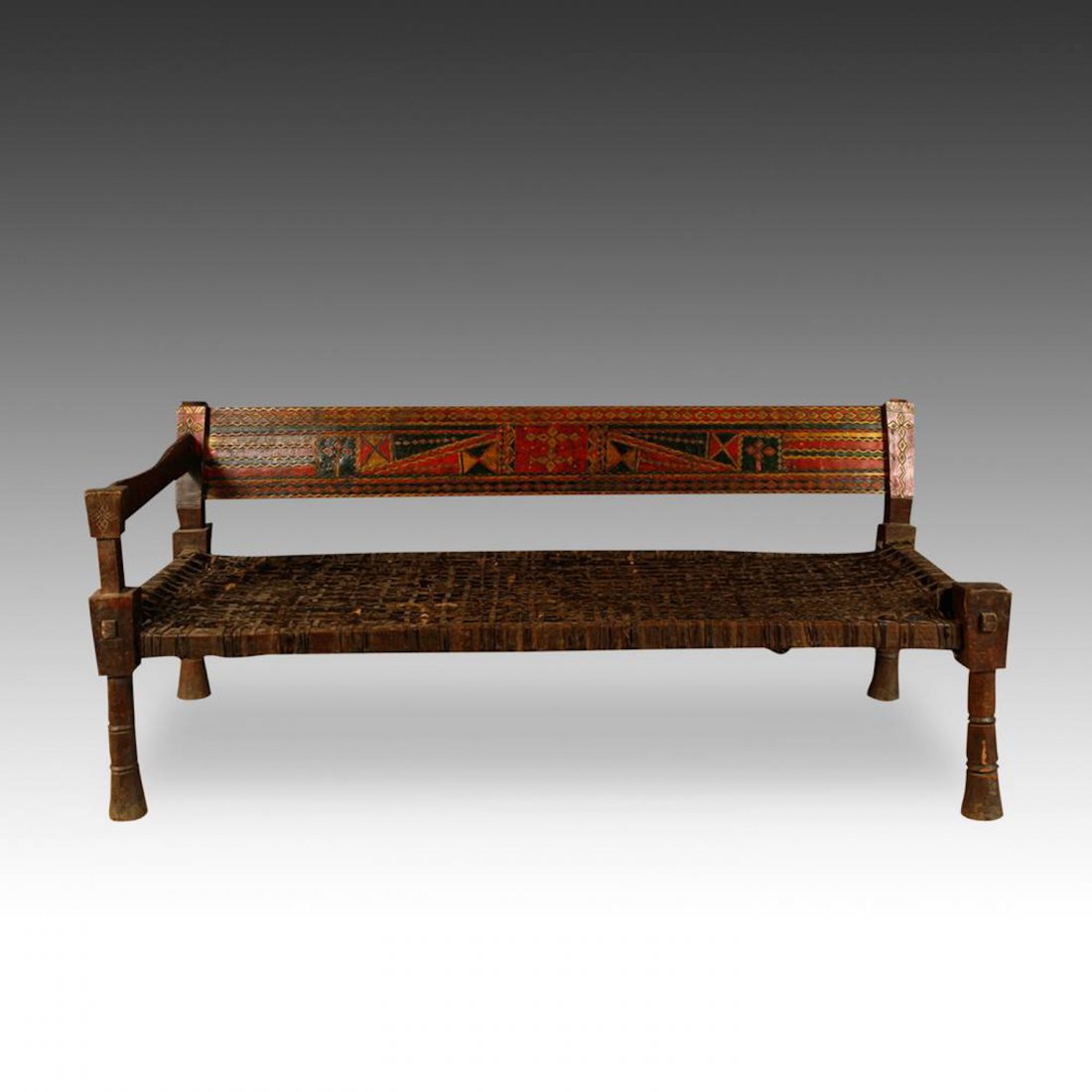 Ethiopian Paint Decorated Bench (1 of 10)
