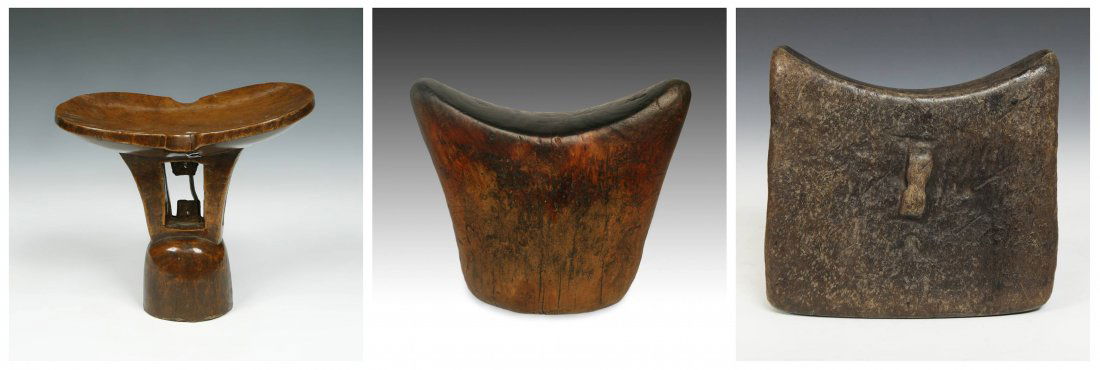 3 Antique Ethiopian Carved Wood Headrests (1 of 10)