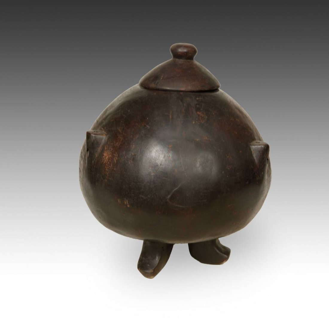 Ethiopian Carved Wood Honey Pot (1 of 6)