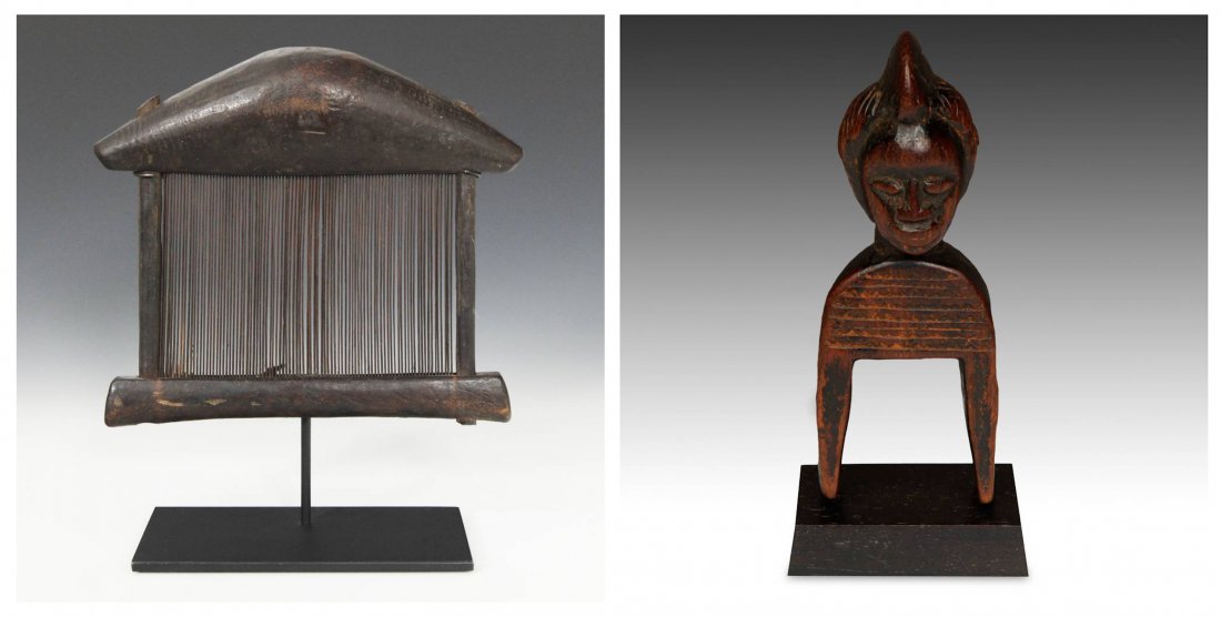 2 Artifacts: Baule Heddle Pulley and Bambara Loom (1 of 10)