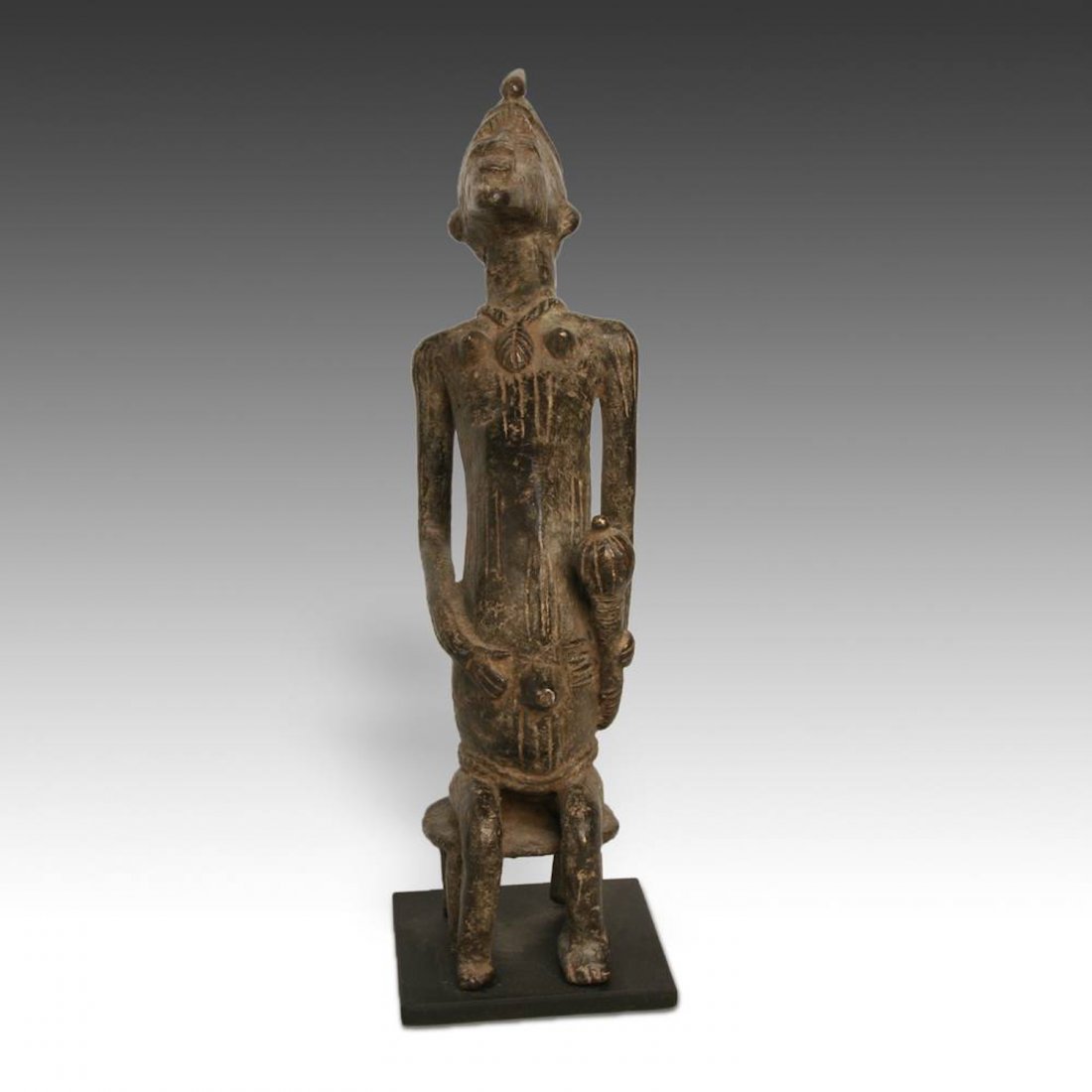 Senufo Seated Male Bronze Figure (1 of 6)