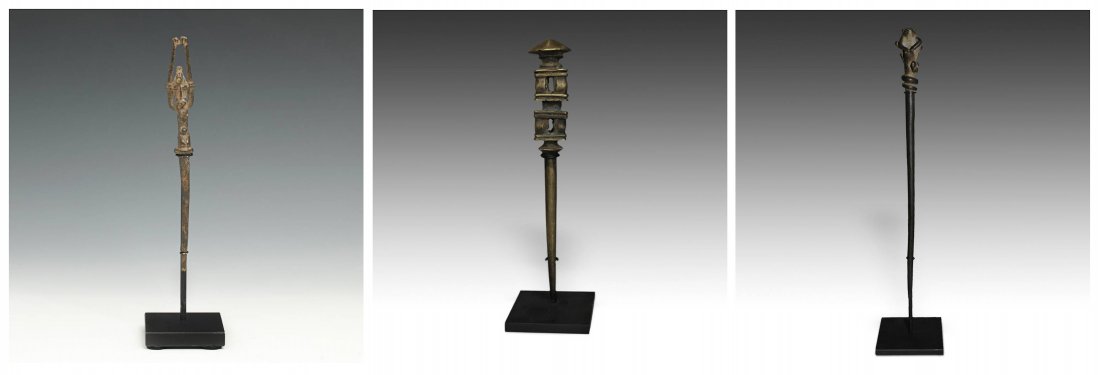 3 Dogon Figural Bronze Hair Pins (1 of 9)