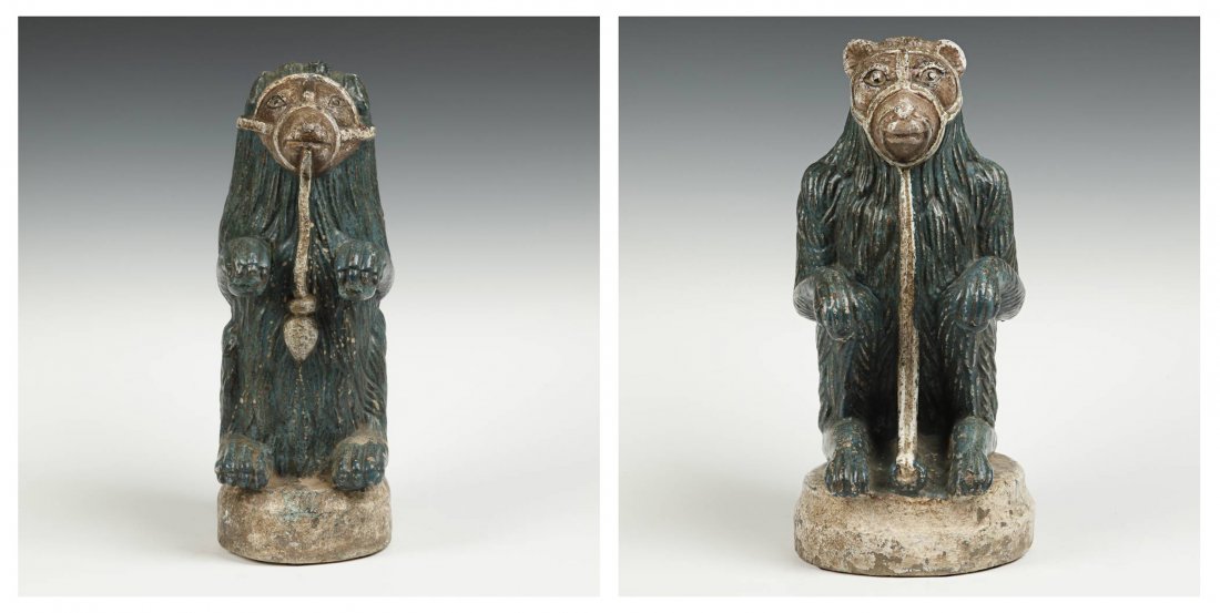 2 Stone Bear Figures, India (1 of 9)