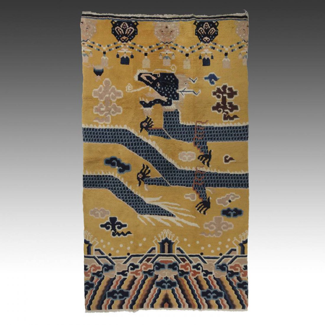 Tibetan Dragon Rug: 84" x 47" (119.5 x 213.5 cm) (1 of 3)