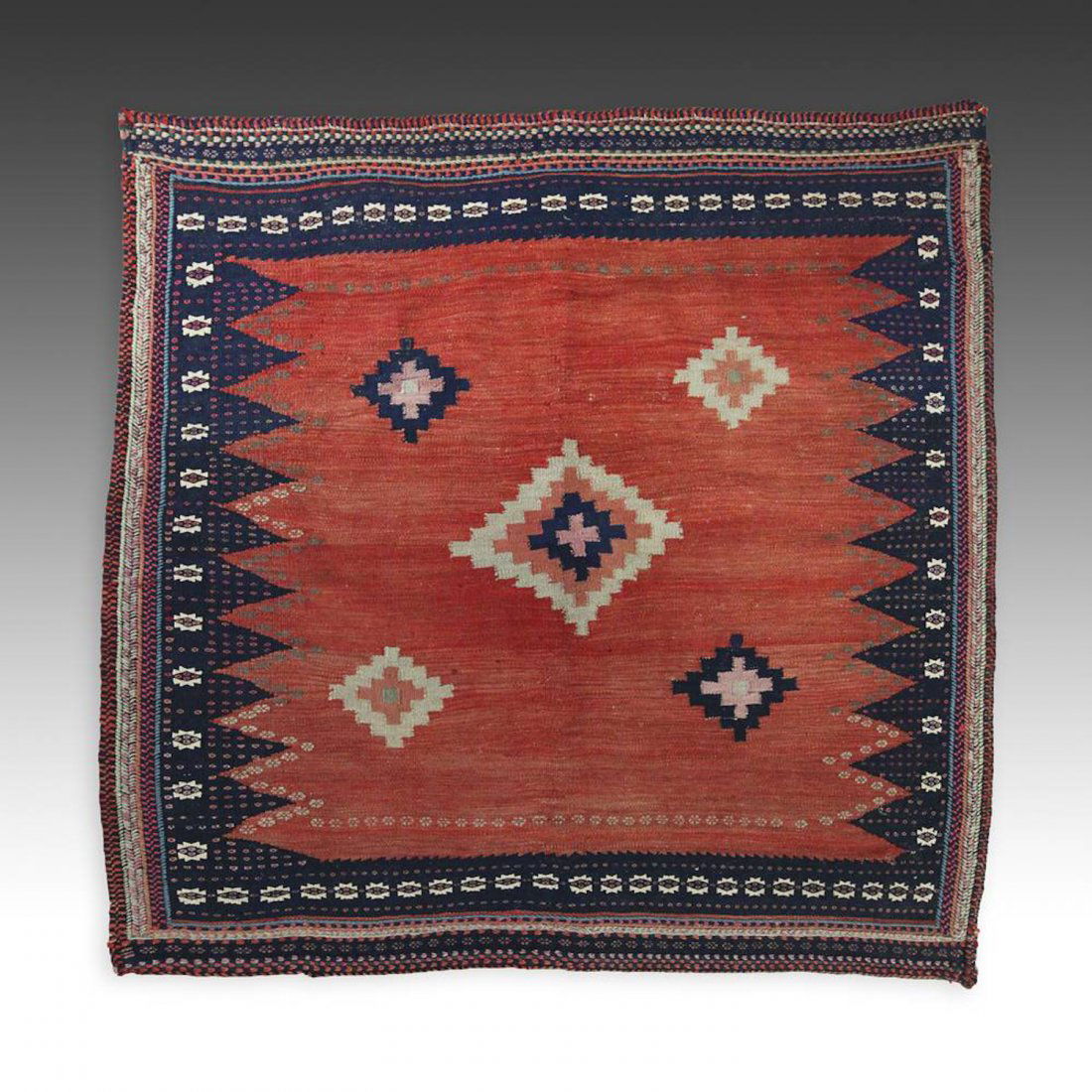 West Persian Sofreh Kilim: 47" x 46" (117 x 119.5 cm) (1 of 4)