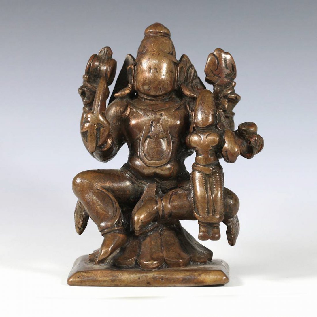 Centuries Old Bronze Figure of Seated Shiva and Parvati (1 of 6)