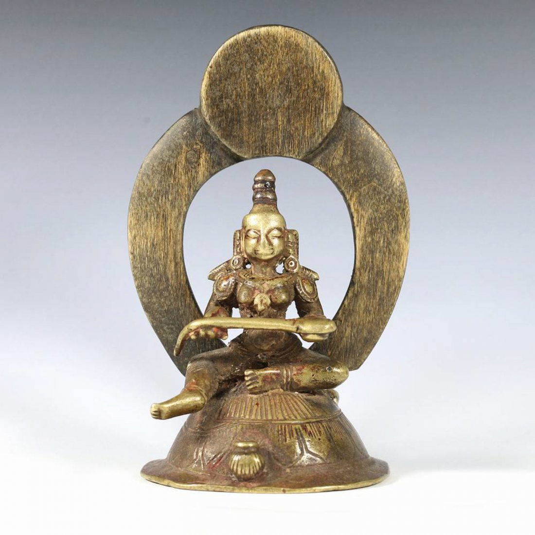 18th C. Indian Bronze Saraswati Goddess of Wisdom (1 of 6)