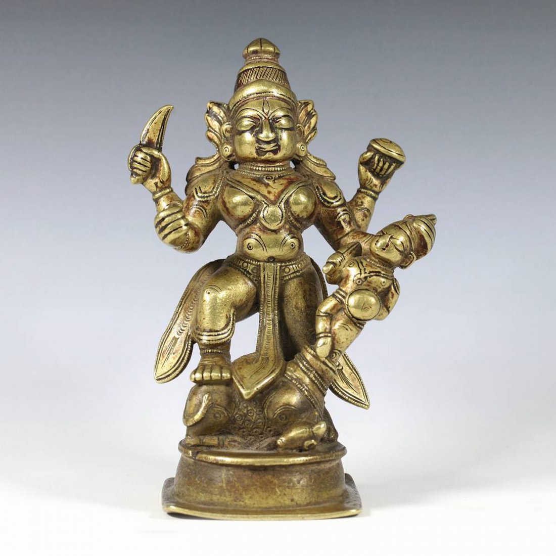 18th C Standing Bronze Figure of Goddesss Kali (1 of 6)