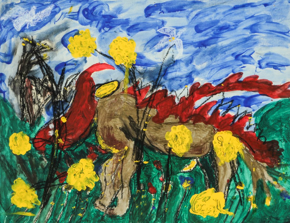 Joseph Hardin (1921-1989) Mixed media painting: Joseph Hardin (1921-1989) Mixed media painting on paper, signed. Size: 15" x 19.5", 38 x 50 cm (sheet); 24.5" x 28.5", 62 x 72 cm (frame). Provenance: Robert Cargo, Alabama.