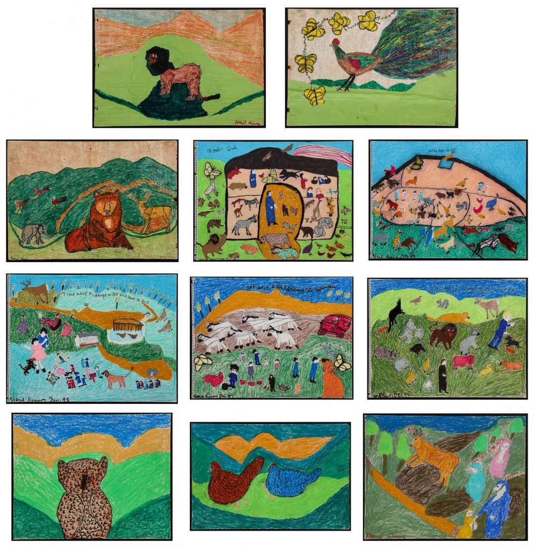 Hazel Kinney (American, b.1912) 11 Original Works: Hazel Kinney (American, b.1912) 11 Original Works, mixed media on paper, signed. Ranging in size from 11" x 14", 28 x 36 cm (sheet) to 18" x 24", 46 x 61 cm (sheet).