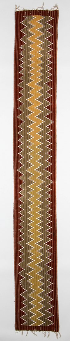 Ceremonial Breast Cloth, Bali, Indonesia: Ceremonial Breast Cloth, Bali, Indonesia, cotton, tapestry weave, mid 20th C. Size: 13" x 95" (33 x 241 cm).