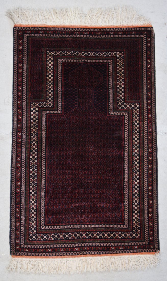 Vintage Afghan Beluch Rug: 3'2" x 5' (97 x 152 cm): Vintage Afghan Beluch Rug: 3'2" x 5' (97 x 152 cm). Provenance: Estate of Professor Louis Flam.