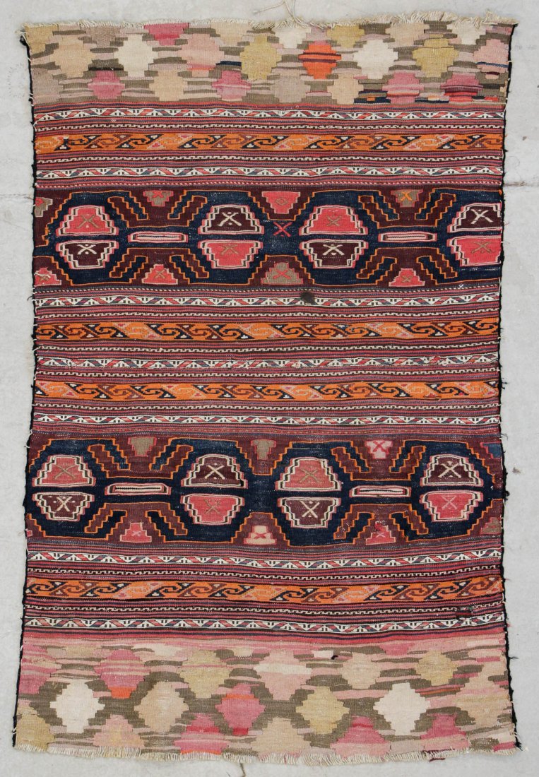 Antique West Persian Kilim: 3'2" x 4'8" (97 x 142 cm): Antique West Persian Kilim, early 20th c. 3'2" x 4'8" (97 x 142 cm).