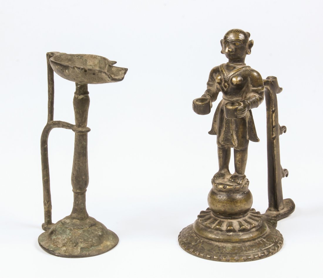 2 Bronze Lamps, Ca. 1750 (1 of 3)