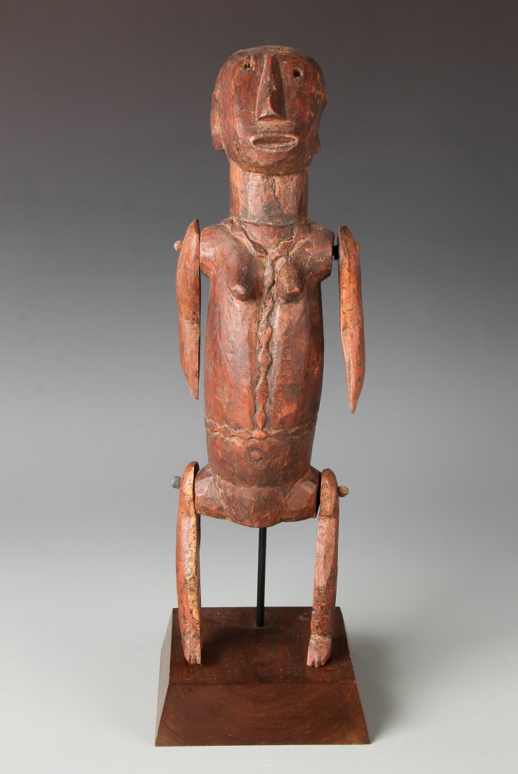 Nyamwezi Puppet: Nyamwezi Puppet. Tanzania. Size: 18'' x 6'' x 7'' (46 x 15 x 18 cm); Height on stand: 20: (51 cm).