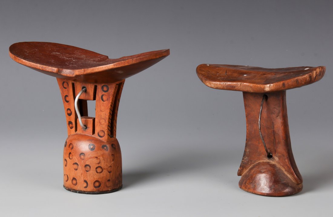 2 African Headrests (1 of 3)