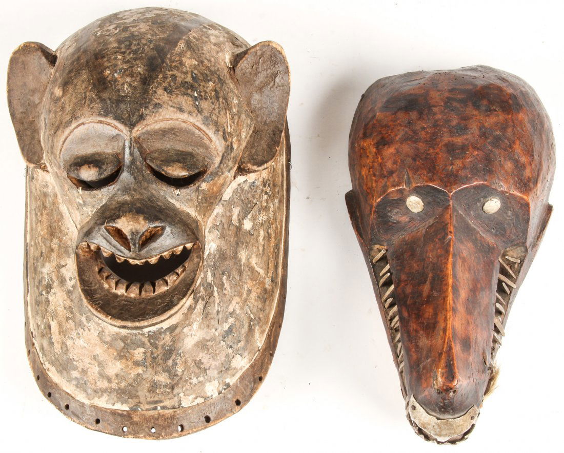 2 Zoomorphic African Masks. (1 of 3)