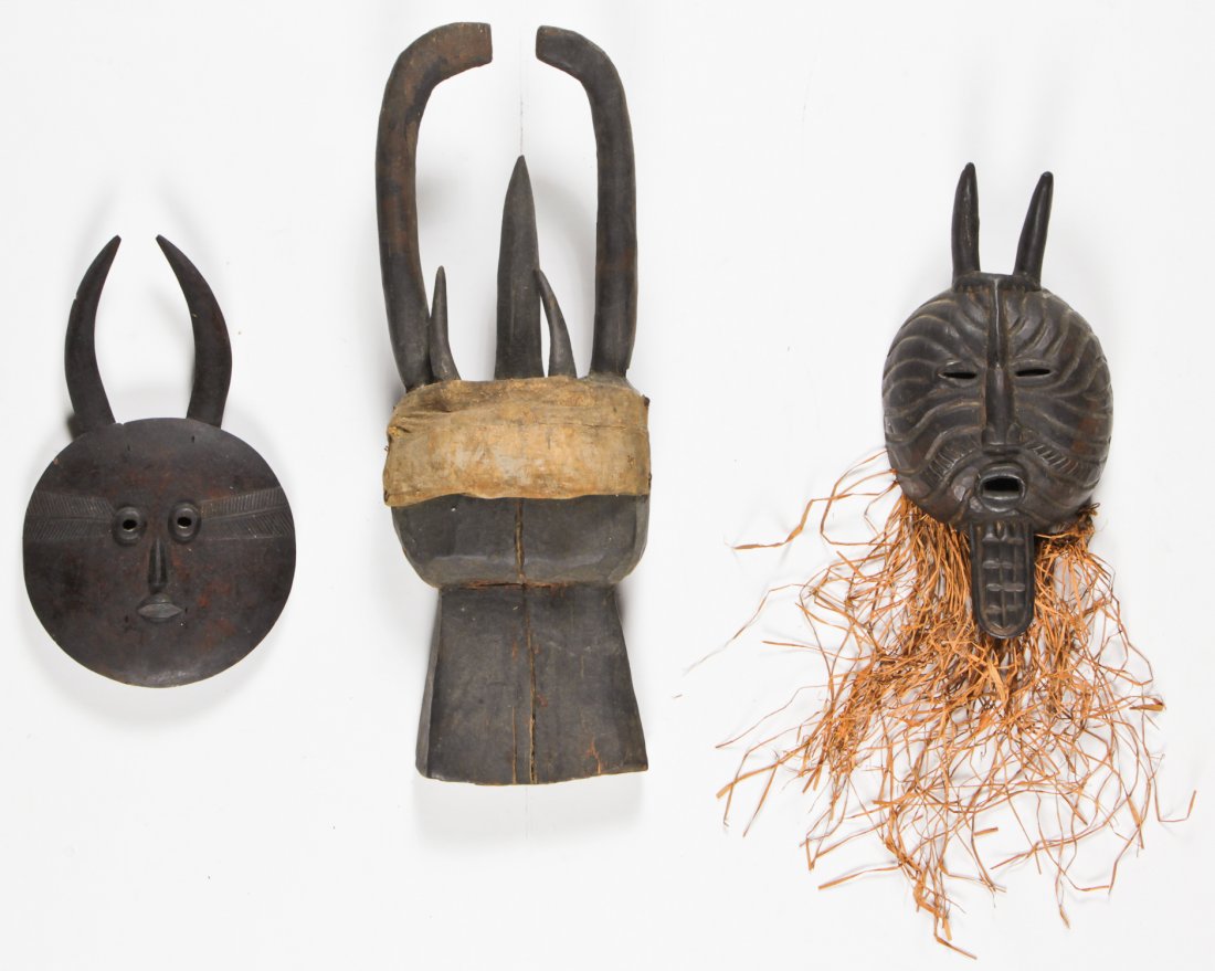 3 African Masks. (1 of 2)