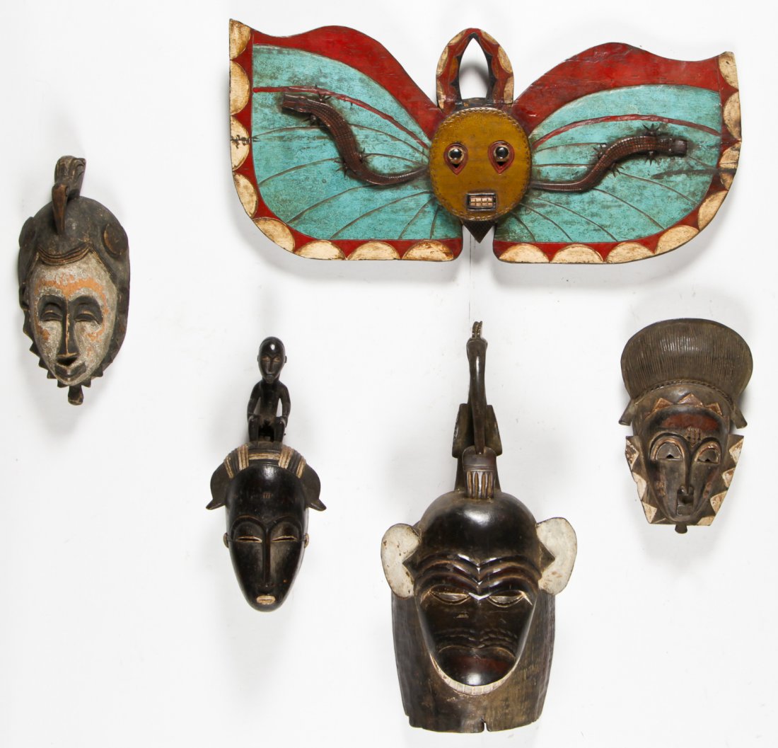 5 African Baule Masks (1 of 5)