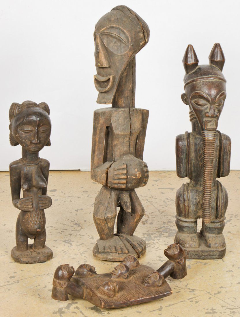 4 Hemba Luba African Carved Wood Artifacts (1 of 3)