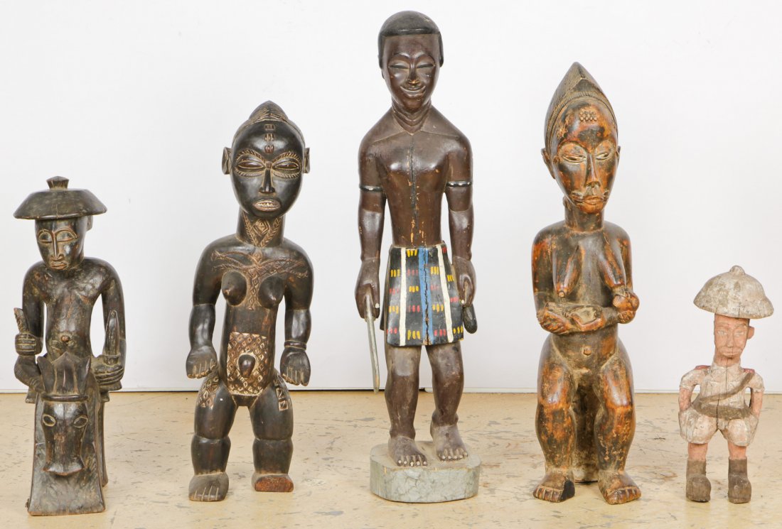 5 Baule African Carved Wood Figures (1 of 4)