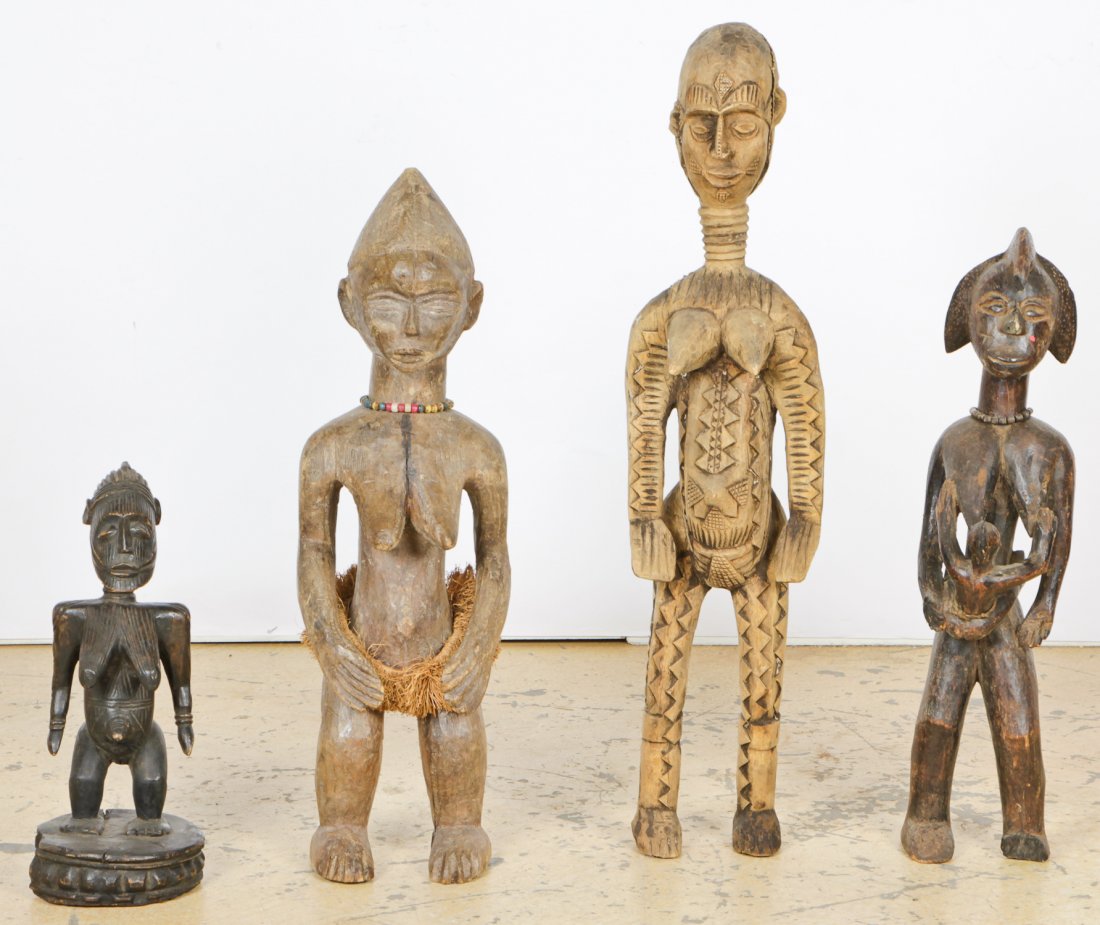 4 African Carved Wood Maternity Figures (1 of 4)